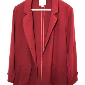 LA HEARTS Medium stylish burgundy open blazer